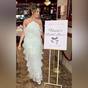 CONFÊTE Tremmezina Tulle Halter Maxi Dress - White small